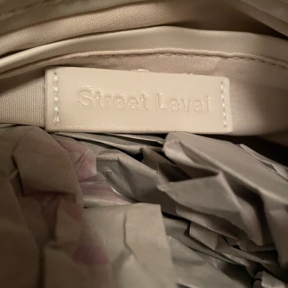 STREET LEVEL handbag! So Soft Vegan Leather Cream Knot Bag. RARE Shoulder Purse! - Picture 6 of 16